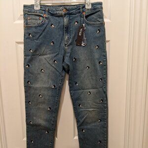 Cakeworthy Mickey Mouse Embroidered Jeans